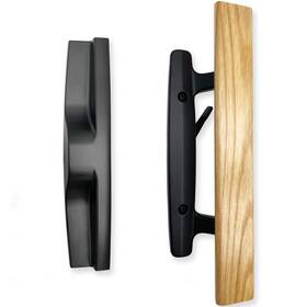 Allywasai 768484470886 Patio Sliding Door Handle Set Mortise Style Wood 3-15/16 Inch Spacing Black