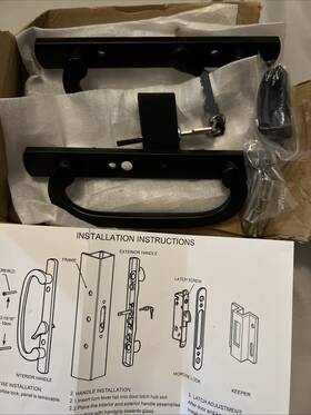 Sdh-46-wk-k-w Allywasai Patio Sliding Door Handle Set With Mortise Lock Key Cylinder And Ke