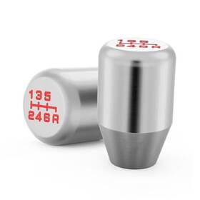Aal-y-02-03 Amazingauto Silver Aluminum Weighted Shift Knob Universal 6 Speed Manual Gear