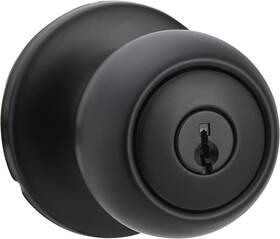 Ab-dh520-mb Amazon Basics Exterior Door Knob With Lock Coastal Matte Black