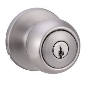 B07gf7vnmz Amazon Basics Exterior Door Knob Coastal Satin Nickel Keyed Durable