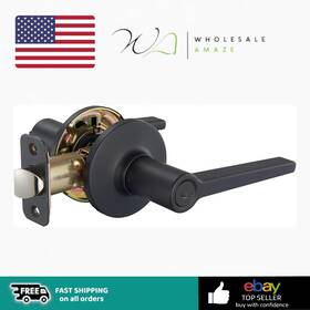 Fi3356565 Amazon Basics Manchester Door Lever - Privacy Matte Black 1-pack