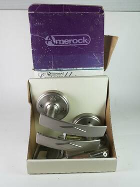 E24008-5-g10 Amerock Corporation Diamond Lever Satin Chrome Door Handle Locking Set Right Sat16