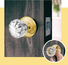 Ssu-amylove-5481 Amylove 1 Set Glass Door Knobs Antique Crystal Vintage Mortise