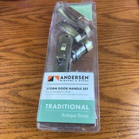 Andersen 034778928952 Anderson Traditional Antique Brass Storm Door Handle Set With Deadbolt Lock