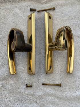 2573515 Andersen Gliding Patio French Curve Door Handle Set - Bright Brass