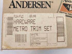 2577556 Andersen Metro Tribeca White Double Swinging French Door Handle Set #2577556 Nos