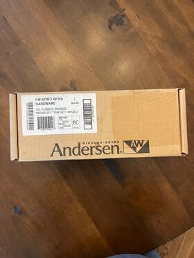 2579743 Andersen Newbury Door Handle Active For Frenchwood Double Hinged Doors