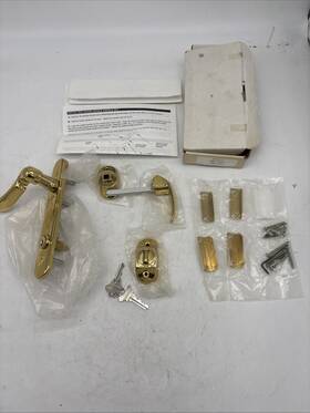Hd3000 Andersen 36863 Emco Series Door Handle Set Keyed Lock Polished Brass