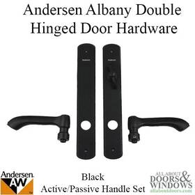 9007553 Andersen Albany Style Door Handles Hinged Hardware Set Double Active Black