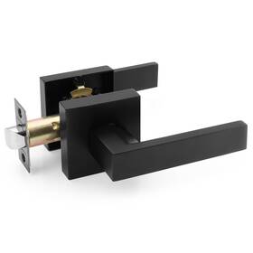 Annfuz 717023010021 Passage Door Handle Without Key Square Interior Lever For Hallway Closet