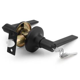 Annfuz 717326270375 Entrance Door Handle Lock With Keys Reversible Lever For Right And Left Si