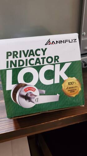 A1870mb Annfuz Hardware Bathroom Door Handle With Privacy Indicator And Lock - Matte Black