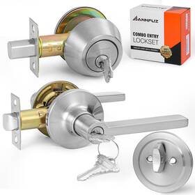 Ss1979 Annfuz Keyed Alike Same Keys Front/exterior Door Lever Knob With Single Cylinder De