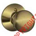 F170orb609 Antique Dummy Door Brass Knob Side Orbit Single F170-orb Schlage