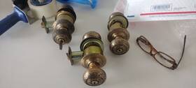Arrow 1950-60s 3 Vintage Lock Bronze One Key Door Knob