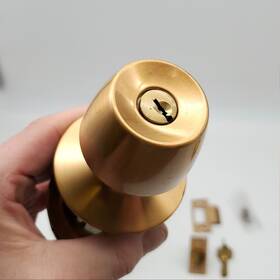 351-us10 Arrow Door Knob Storeroom Lock Satin Bronze 2-3/8 Inch Backset Cavalier 351f Worn