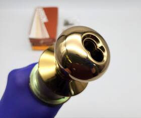 M12ta-ic-us03-rh Arrow Door Knob Storeroom Lock Bright Brass 2-3/8 Inch Bs Sfic Ready M12ta Rh Nos