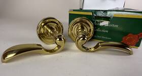 1700.30.3 Ashley Norton Chesterfield Passage Door Levers Set Polished Brass Ta