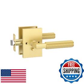 B0f9kr467y Asidrama 1 Pack Brushed Gold Privacy Door Handles Lever With Knobs In