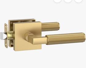 B0fg7n5syv Asidrama Brushed Gold Locking Passage Door Lever Handle Set Knurled