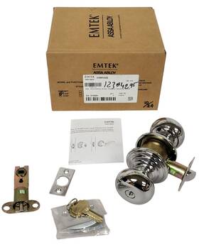 5100pus26 Assa Abloy Emtek Reg Rose And Adjustable Latch Providence Knob Keyed Entry
