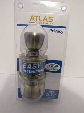 Atlas 048037326007 Home Security Privacy Bed And Bath Tulip Turn-button Door Lock