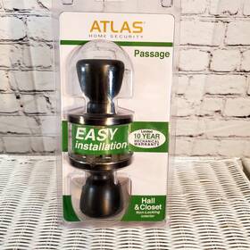 Atlas 048037351153 Home Security Passage Hall And Closet Interior Door Knob Oil Rubbed Bronze