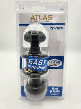 1732703 Atlas Oil Rubbed Bronze Bed Bath Button Lock Privacy Tulip Doorknob Door Handle