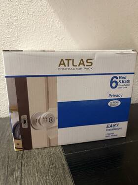 1732706 Atlas 6 Pack Privacy Door Knob Satin Nickel Easy To Install For Bed And Bath