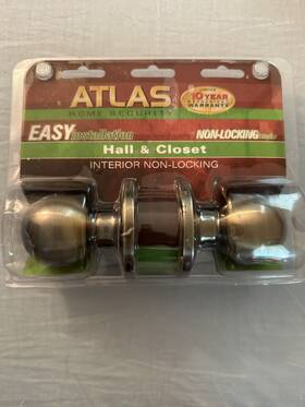 1733191 Atlas Homewares Home Security Passage Door Knob Interior Hall And Closet Round