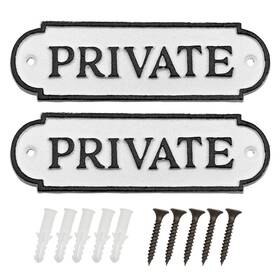 1846 Auldhome Design Sh Cast Iron Private Signs 2-pack Rustic Style Restricted Are