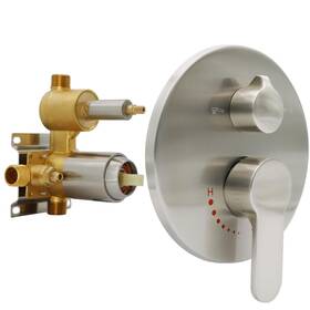Ts-zy-002 Backnets Wall Mount Brushed Nickel Pressure Balancing Shower Diverter Mixing Valve 3 W