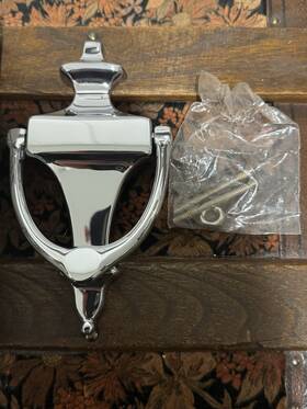 0114-260 Baldwin Vintage Brass Door Knocker Victorian Posh Polished