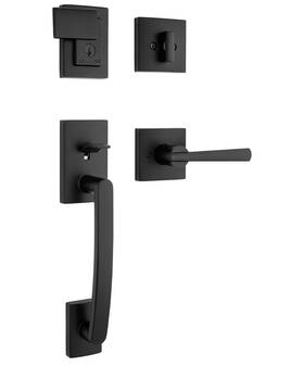 180tphxtolslb11ps Baldwin Prestige Series Torrey Pines Handleset Matte Black Finish