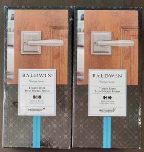 353tolslb15cp6a Baldwin Set Of 2 Torrey Satin Nickel Low Profile Rose Bed Bath Privacy Handle