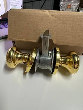 5015031priv Baldwin Privacy Knob Set Non Lacquered Brass 2-1/8 Inch In