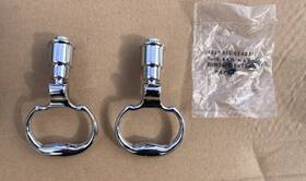 5022.260.mr Baldwin New Estate Drop Ring Pulls Polished Chrome Open Box Pair L/r