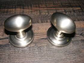 5025056idm Baldwin Ellipse Non-turning Two-sided Dummy Door Knob Set 5048 Rose Satin Nicke