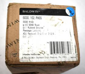 5030.102 Baldwin 5030 Passage Door Knob Set With 5048 Rose Oil Rubbed Bronze Finish