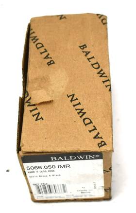 5066.050.imr Baldwin Solid Satin Brass And Black Knob X Less Rose Door