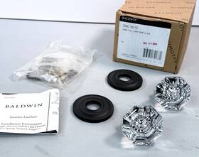 5080190fd Baldwin 5080 Estate Collection Two-sided Dummy Knob Set In Black And Crystal