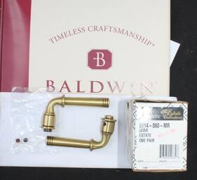 5114-060-mr Baldwin Estate Privacy Door Lever Handle Pair Satin Brass And Brown