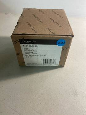 5137190priv Baldwin Door Lever Set With 5046 Rose - Satin Black Estate Series