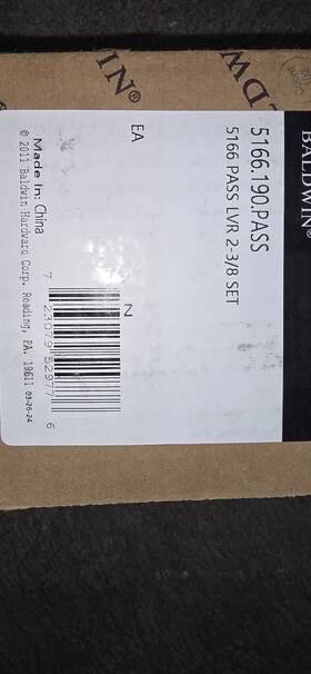 5166190pass Baldwin 5166 Satin Black Door Lever Set With Rose Estate Collection