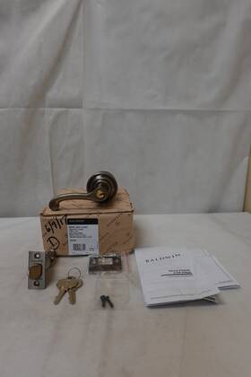 5245.050.lent Baldwin 5240.050.lent Indoor Keyed Entry Lockset Lock Set - Satin Brass And Black