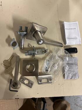 5288056rent Baldwin Rt Hnd Kyd Entry Door Lever Satin Nickel Sold As Pictured