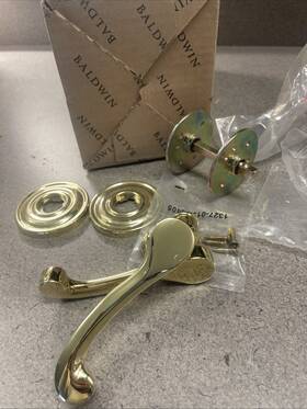 5455v.030.fd Baldwin 5455v 003 Fd Full Dummy Door Lever Set Polished Brass Estate Coll