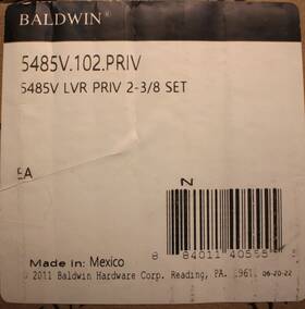 5485v102priv Baldwin Estate Privacy Door Lever Set W R026 Rose Oil Rubbed Bronze