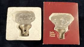 5820.150.prvrp Baldwin 5820.150 Crystal Knob Satin Nickel Finish Without Set Screw